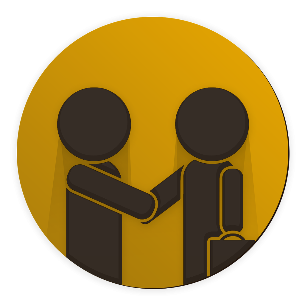 lawyer and client shaking hands graphic